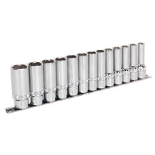 Load image into Gallery viewer, Sealey Socket Set 13pc 1/2&quot; Drive Deep Lock-On 6pt Metric (Premier)

