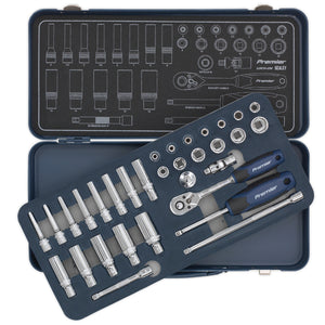 Sealey Socket Set 32pc 1/4" Drive Lock-On 6pt Metric (Premier)