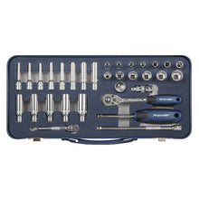 Load image into Gallery viewer, Sealey Socket Set 32pc 1/4&quot; Drive Lock-On 6pt Metric (Premier)
