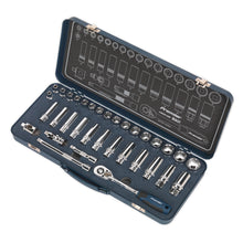 Load image into Gallery viewer, Sealey Socket Set 34pc 3/8&quot; Drive Lock-On 6pt Metric (Premier)
