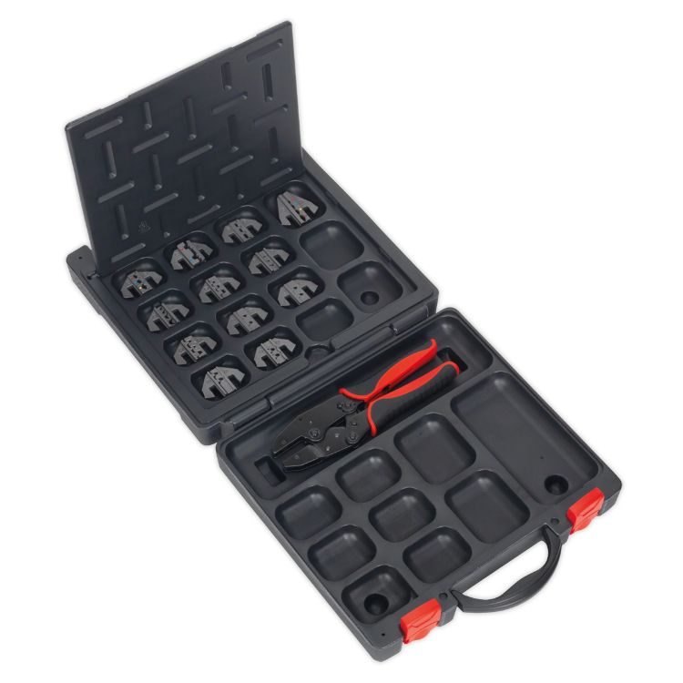 Sealey Ratchet Crimping Tool, Jaws and Storage Case