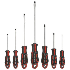 Sealey Screwdriver Set 7pc GripMAX - Slotted/Phillips - Red (Premier)