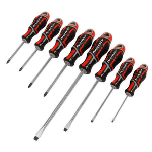 Sealey Screwdriver Set 8pc GripMAX - Red (Premier)
