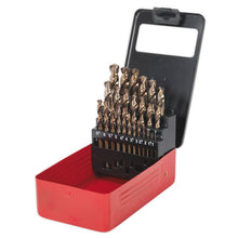 Load image into Gallery viewer, Sealey HSS Cobalt Split Point Fully Ground Drill Bit Set 25pc Metric
