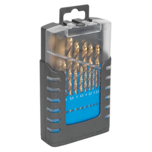 Sealey HSS Fully Ground Drill Bit Set 19pc DIN 338 Metric