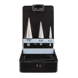 Sealey HSS 4341 Step Drill Bit Set 3pc Double Flute