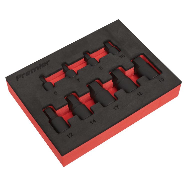 Sealey Low Profile Impact Hex Socket Bit Set 1/4