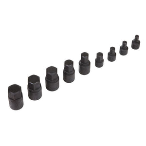 Sealey Low Profile Impact Hex Socket Bit Set 1/4" & 3/8" Sq Drive 9pc - Metric (Premier)