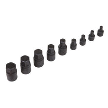 Load image into Gallery viewer, Sealey Low Profile Impact Hex Socket Bit Set 1/4&quot; &amp; 3/8&quot; Sq Drive 9pc - Metric (Premier)
