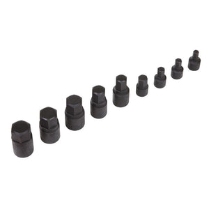 Sealey Low Profile Impact Hex Socket Bit Set 1/4" & 3/8" Sq Drive 9pc - Metric (Premier)