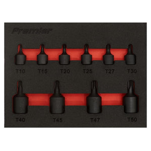 Sealey Low Profile TRX-Star* Impact Socket Bit Set 1/4" & 3/8" Drive 10pc in Storage Tray (Premier)