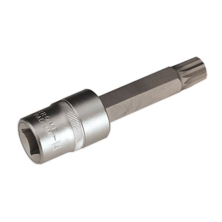 Sealey Spline Socket Bit M14 Long 1/2