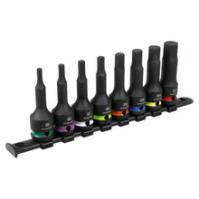 Load image into Gallery viewer, Sealey Hex Impact Socket Bit Set 8pc 1/2&quot; Sq Drive (Premier)
