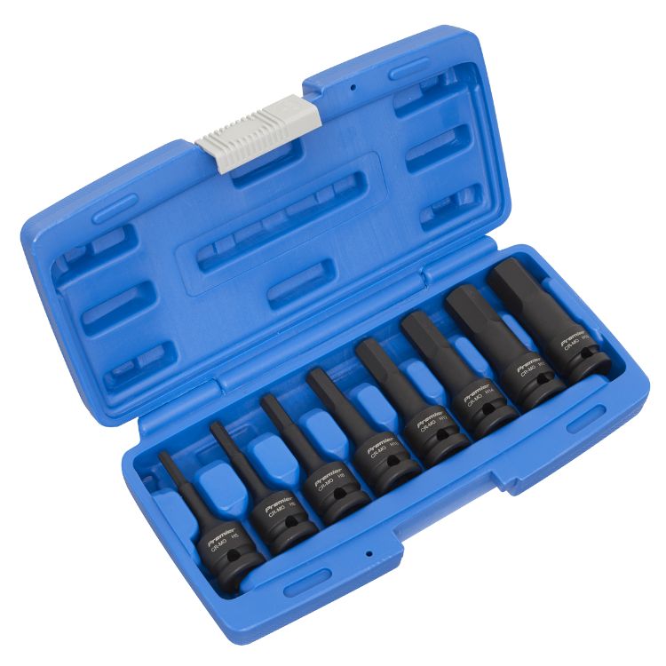 Sealey Impact Hex Socket Bit Set 8pc 1/2