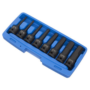 Sealey Impact Hex Socket Bit Set 8pc 1/2" Sq Drive (Premier)