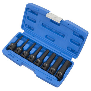 Sealey Impact Hex Socket Bit Set 8pc 1/2" Sq Drive (Premier)