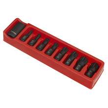 Load image into Gallery viewer, Sealey Impact Spline Bit &amp; Holder Set 9pc 1/2&quot; Drive (Premier)
