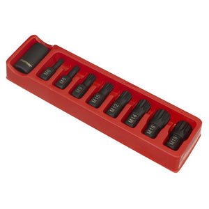 Sealey Impact Spline Bit & Holder Set 9pc 1/2" Drive (Premier)
