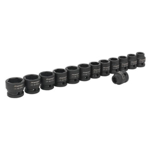 Sealey Impact Socket Set 13pc 1/2" Drive Low Profile Metric (Premier)