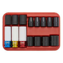 Load image into Gallery viewer, Sealey Impact Socket &amp; Wheel Nut Removal Set 15pc 1/2&quot; Drive (Premier)
