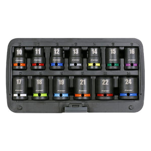 Sealey Impact Socket Set 13pc 1/2" Drive Metric Colour-Coded (Premier)
