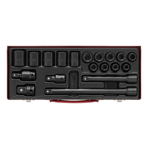 Sealey Impact Socket Set 19pc 1/2" Sq Drive Metric (Premier)