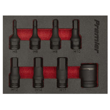 Load image into Gallery viewer, Sealey Impact Hex Socket Bit Set 8pc 3/8&quot; Sq Drive (Premier)
