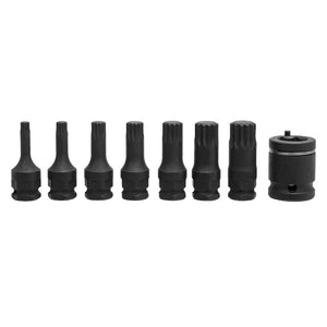 Sealey Impact Spline Socket Bit Set 8pc 3/8" Drive (Premier)
