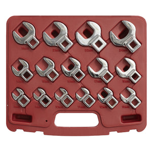 Sealey Crow's Foot Open-End Spanner Set 15pc 3/8" Drive - Metric (Premier)