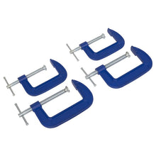 Load image into Gallery viewer, Sealey G-Clamp Set 75mm (3") &amp; 100mm (4") - 4pc
