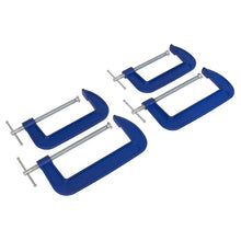 Load image into Gallery viewer, Sealey G-Clamp Set 150mm (6") &amp; 200mm (8") 4pc
