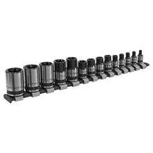 Load image into Gallery viewer, Sealey TRX-Star* Socket Set 14pc 1/4&quot;, 3/8&quot; &amp; 1/2&quot; Sq Drive E4-E24 Black Series (Premier)
