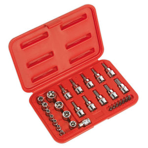 Sealey TRX-Star* Socket & Security Bit Set 29pc 1/4" & 3/8" Drive (Premier)