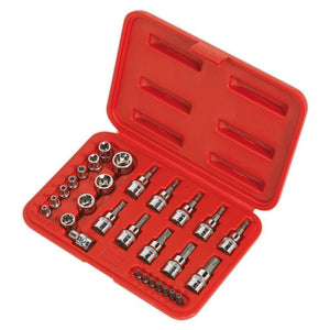 Sealey TRX-Star* Socket & Security Bit Set 29pc 1/4" & 3/8" Drive (Premier)