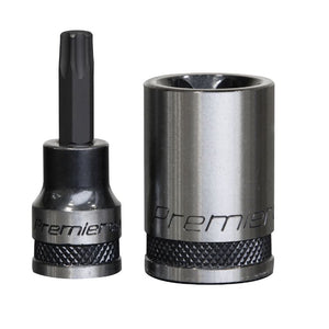 Sealey TRX-Star* Socket & Security Socket Bit Set 38pc 1/4", 3/8" & 1/2" Drive (Black Chrome) (Premier)