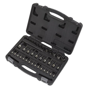 Sealey TRX-Star* Socket & Security Socket Bit Set 38pc 1/4", 3/8" & 1/2" Drive (Black Chrome) (Premier)