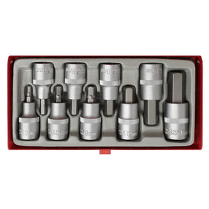 Sealey Hex Socket Bit Set 9pc 1/2" Sq Drive (Premier)