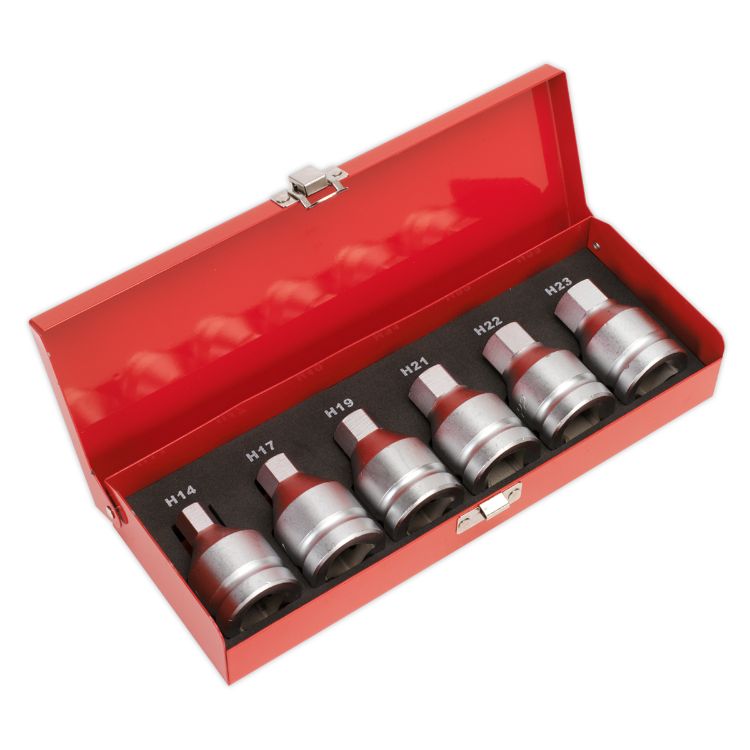 Sealey Hex Socket Bit Set 6pc 3/4