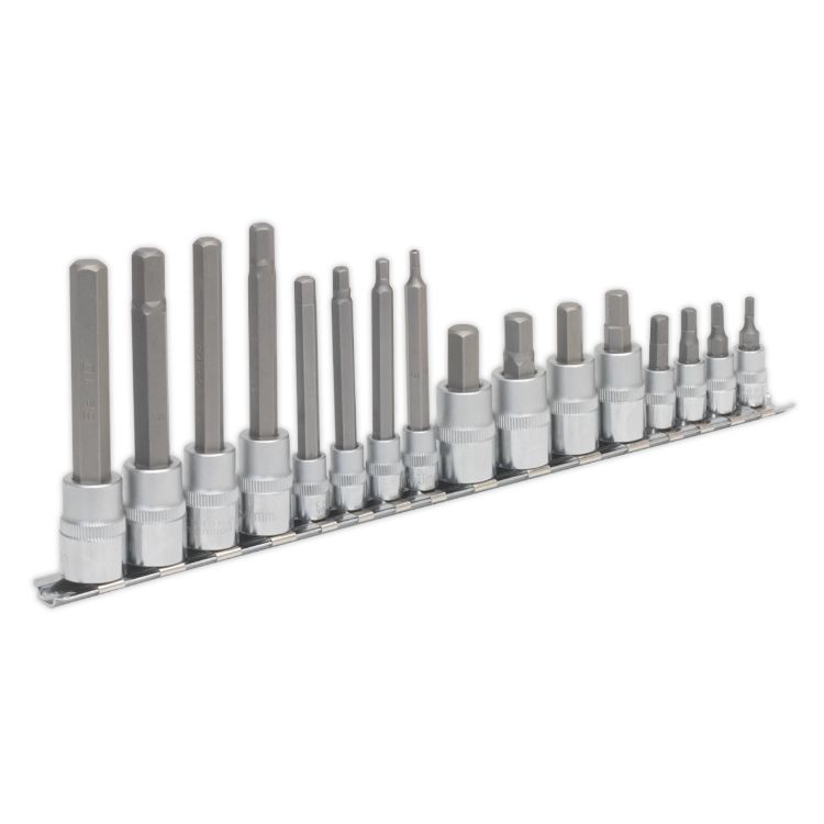 Sealey Hex Socket Bit Set 16pc 1/4