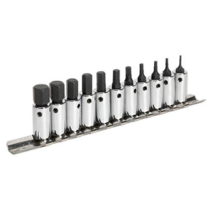 Sealey Hex Socket Bit Set 11pc 1/4" Drive - Metric (Premier)