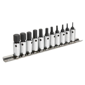 Sealey Hex Socket Bit Set 11pc 1/4" Sq Drive - Metric (Premier)