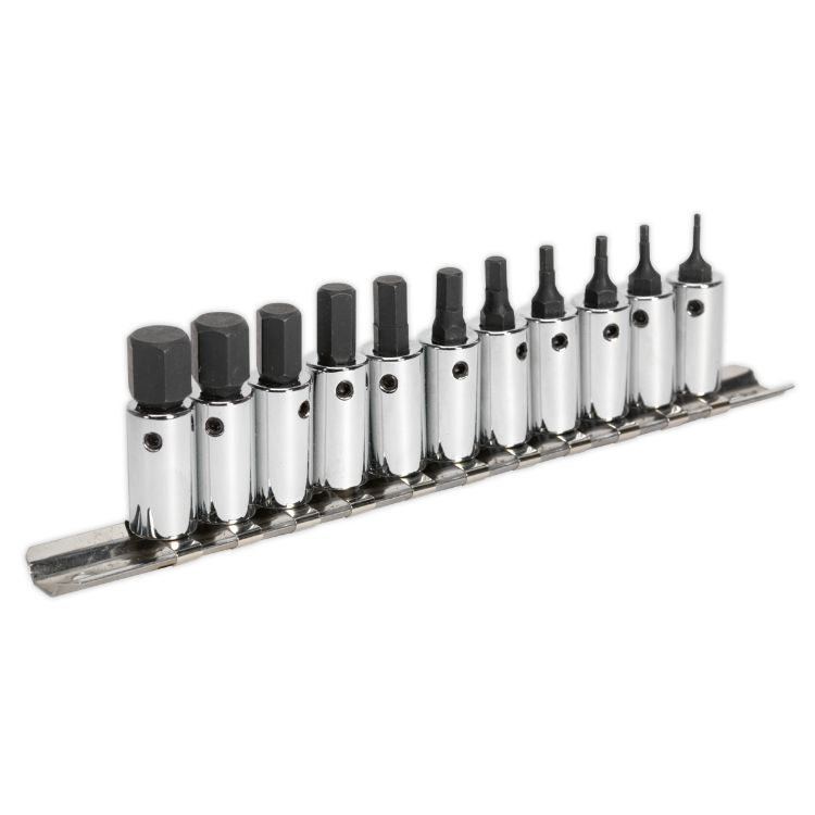 Sealey Hex Socket Bit Set 11pc 1/4