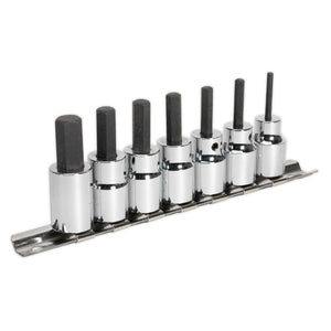Sealey Hex Socket Bit Set 7pc 3/8" Sq Drive - Metric (Premier)