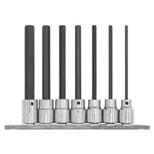Load image into Gallery viewer, Sealey Hex Socket Bit Set 7pc 3/8&quot; Drive - 110mm Metric (Premier)
