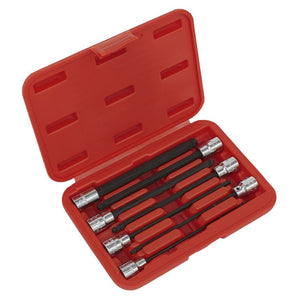 Sealey Ball-End Hex Socket Bit Set 7pc Metric 3/8" Sq Drive 150mm (Premier)
