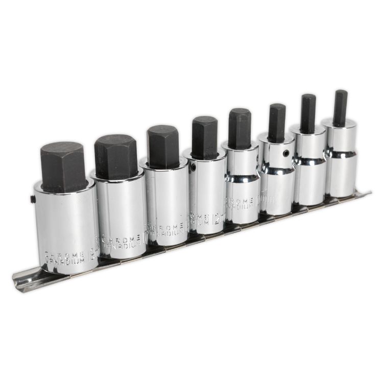 Sealey Hex Socket Bit Set 8pc 1/2