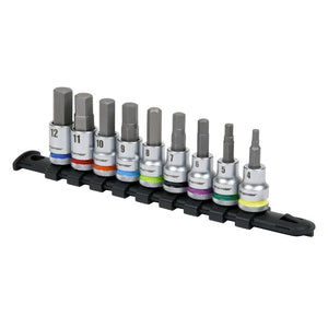 Sealey Hex Socket Bit Set 9pc 3/8" Sq Drive - Platinum (Premier)
