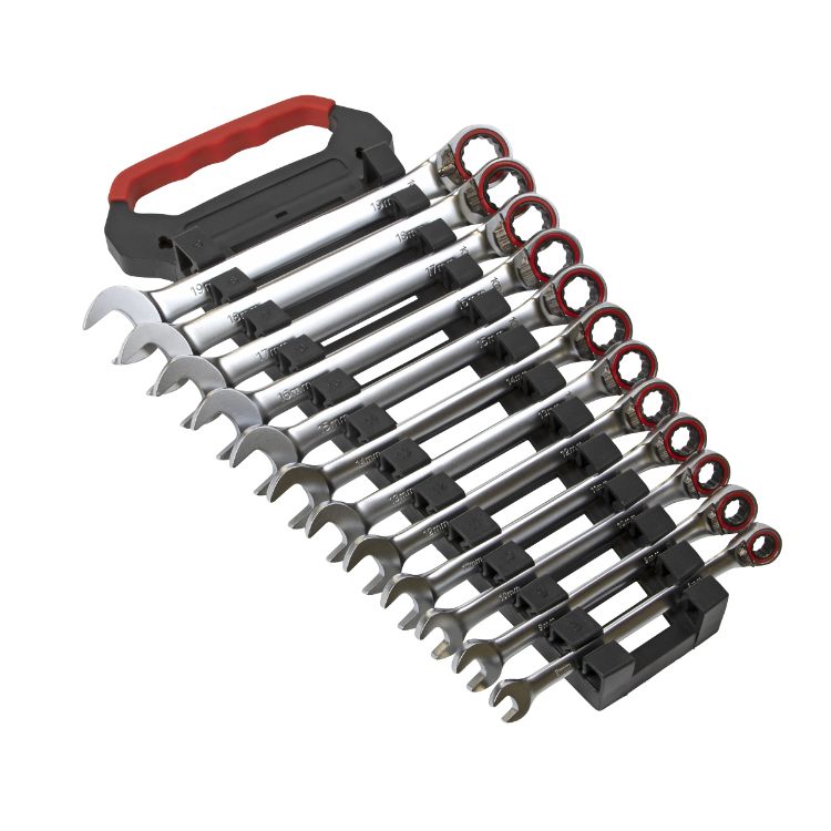 Sealey Reversible Ratchet Combination Spanner Set 12pc Metric Platinum Series (Premier)