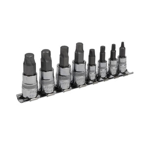 Sealey Hex Socket Bit Set Lock-On 8pc 1/4" & 3/8" Drive - Metric (Premier)