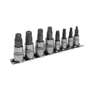 Sealey Hex Socket Bit Set Lock-On 8pc 1/4" & 3/8" Sq Drive - Metric (Premier)